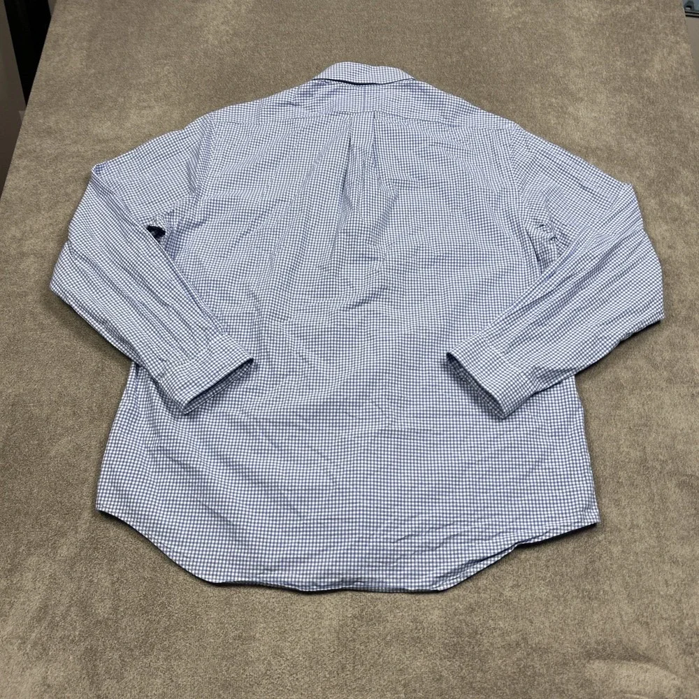 Ralph Lauren Mens Shirt XL Button Down Blue White Gingham Picnic Check Casual